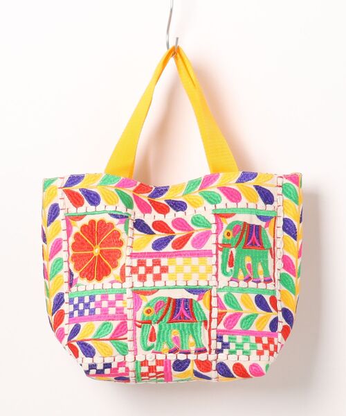 チャイハネ(チャイハネ)の「【チャイハネ】ミラルトートバッグ(トートバッグ・レディース・ホワイト/ブラック・FREE)」の1枚目の写真