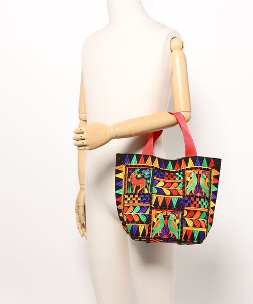 チャイハネ(チャイハネ)の「【チャイハネ】ミラルトートバッグ(トートバッグ・レディース・ホワイト/ブラック・FREE)」の7枚目の写真