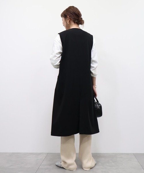 AMERICAN HOLIC(アメリカンホリック)の「Vネックロングジレ(ベスト・レディース・杢グレー/ブラック・FREE)」の4枚目の写真