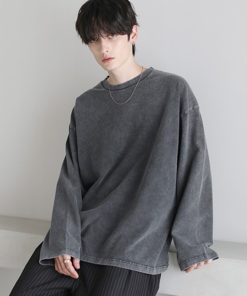 【新品未使用】シェアスピリット アーミーキャップ付きロングカットソー セール】ピグメント加工ビッグシルエットロンT（Tシャツ/カットソー