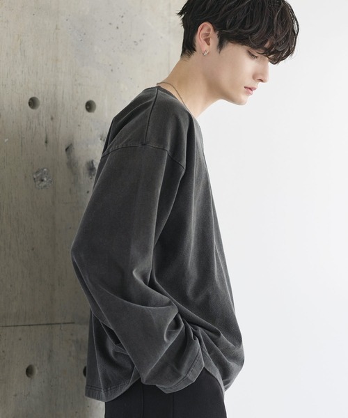 ASTRONOMY（アストロノミー）の「ピグメント加工ビッグシルエットロンT（Tシャツ/カットソー・メンズ・ホワイト/ブラック/ブラック系/グレー系/ブラウン系/ブラック系2/ブラック系3・S/M/L/XL）」の22枚目の写真