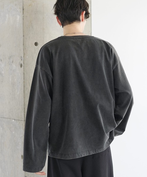 セール】ピグメント加工ビッグシルエットロンT（Tシャツ/カットソー