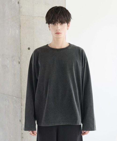 セール】ピグメント加工ビッグシルエットロンT（Tシャツ/カットソー