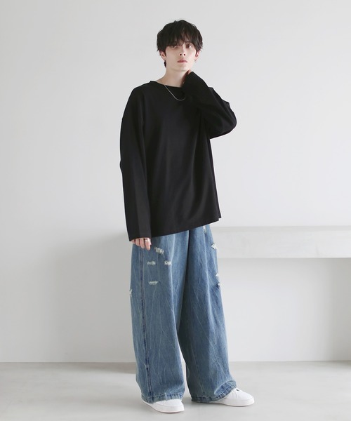 ピグメント加工ビッグシルエットロンT（Tシャツ/カットソー