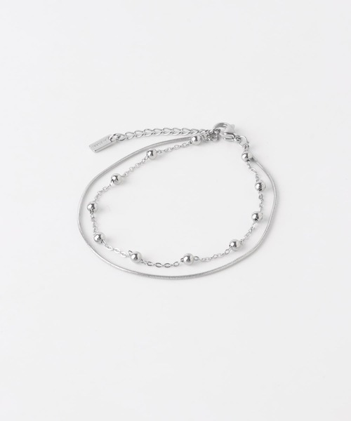 SMELLY（スメリー）の「ステンレスボールダブルチェーンブレスレット（ブレスレット・レディース・シルバー・-）」の4枚目の写真