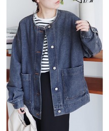 reca | ノーカラーデニムジャケット(デニムジャケット)