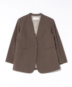 後ろボタン開きノーカラージャケット