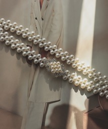 haremode（ハレモード）の「ドレスアクセサリー ひし形パール パーティ オケージョン ゴムベルト（ベルト）」