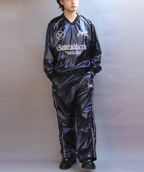 ８(eight)（エイト）の「サイバーデザインシャイニーオーバーパンツ（その他パンツ・メンズ・ネイビー系/シルバー系その他・MEDIUM/LARGE）」の6枚目の写真