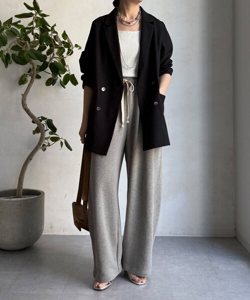 DouDou（ドゥドゥ）の「T/Rダブルジャケット（テーラードジャケット・レディース・グレー/ブラック・FREE）」の18枚目の写真