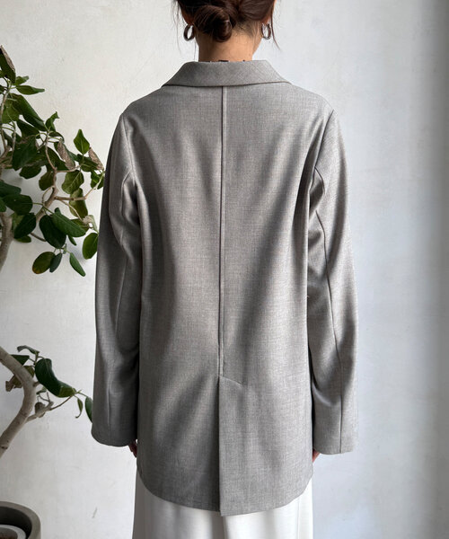 DouDou（ドゥドゥ）の「T/Rダブルジャケット（テーラードジャケット・レディース・グレー/ブラック・FREE）」の8枚目の写真