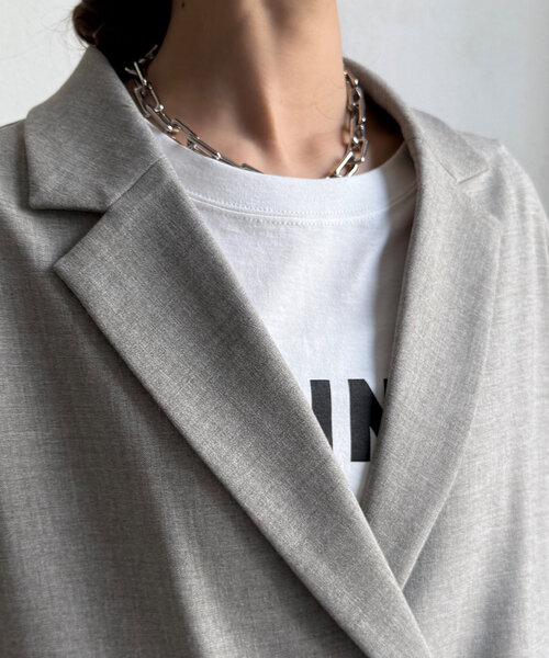 DouDou（ドゥドゥ）の「T/Rダブルジャケット（テーラードジャケット・レディース・グレー/ブラック・FREE）」の9枚目の写真