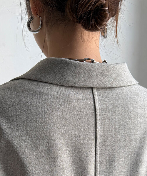 DouDou（ドゥドゥ）の「T/Rダブルジャケット（テーラードジャケット・レディース・グレー/ブラック・FREE）」の10枚目の写真