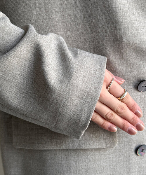 DouDou（ドゥドゥ）の「T/Rダブルジャケット（テーラードジャケット・レディース・グレー/ブラック・FREE）」の13枚目の写真