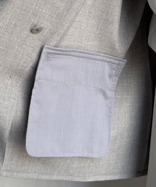 DouDou（ドゥドゥ）の「T/Rダブルジャケット（テーラードジャケット・レディース・グレー/ブラック・FREE）」の17枚目の写真