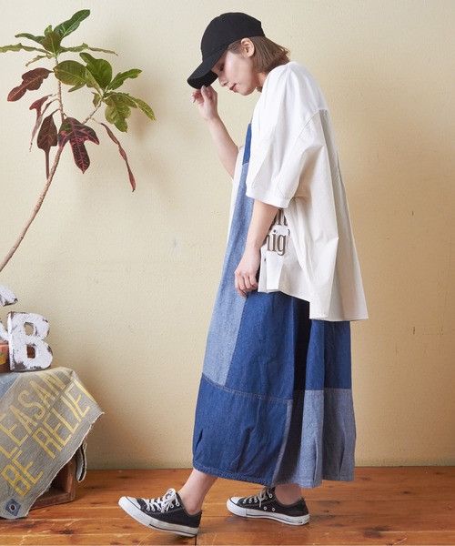 CUBE SUGAR(キューブシュガー)の「6.5オンスデニムバルーンワンピース(ワンピース・レディース・マルチ/ブラック/インディゴブルー/グリーン・M)」の21枚目の写真