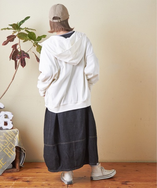 CUBE SUGAR(キューブシュガー)の「6.5オンスデニムバルーンワンピース(ワンピース・レディース・マルチ/ブラック/インディゴブルー/グリーン・M)」の11枚目の写真