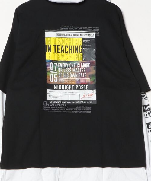 FUNALIVE(ファンアライブ)の「フェイクレイヤード長袖Tシャツパーカー(パーカー・メンズ・ブラック/ホワイト/パープル/ホワイト系・M/L)」の15枚目の写真