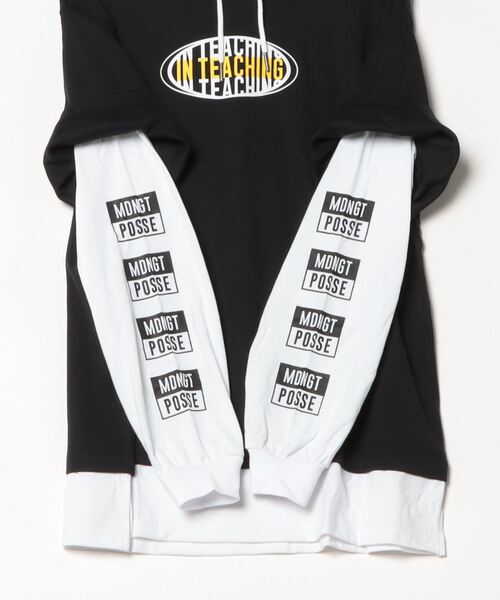 FUNALIVE(ファンアライブ)の「フェイクレイヤード長袖Tシャツパーカー(パーカー・メンズ・ブラック/ホワイト/パープル/ホワイト系・M/L)」の16枚目の写真