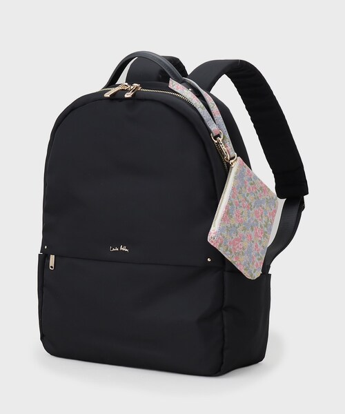 LAURA ASHLEY(ローラアシュレイ)の「【4L収納/クッションポケット/ポーチ付き】多機能バックパック(バックパック/リュック・レディース・ベージュ/ブラック/グレー・00)」の7枚目の写真