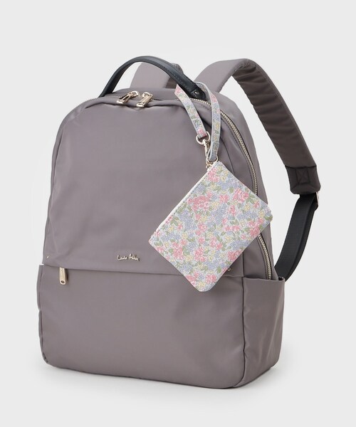LAURA ASHLEY(ローラアシュレイ)の「【4L収納/クッションポケット/ポーチ付き】多機能バックパック(バックパック/リュック・レディース・ベージュ/ブラック/グレー・00)」の9枚目の写真
