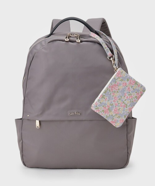 LAURA ASHLEY(ローラアシュレイ)の「【4L収納/クッションポケット/ポーチ付き】多機能バックパック(バックパック/リュック・レディース・ベージュ/ブラック/グレー・00)」の10枚目の写真