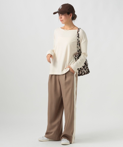 BAYFLOW（ベイフロー）の「ソフトモダールロングスリーブT（Tシャツ/カットソー・レディース・チャコール/ブルー/オフホワイト・FREE）」の21枚目の写真