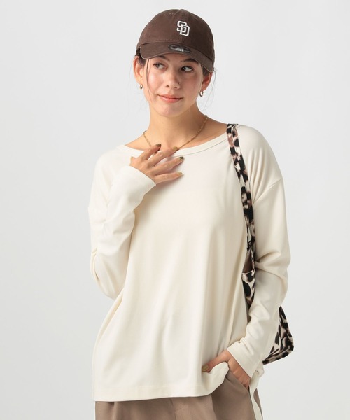 BAYFLOW（ベイフロー）の「ソフトモダールロングスリーブT（Tシャツ/カットソー・レディース・チャコール/ブルー/オフホワイト・FREE）」の22枚目の写真