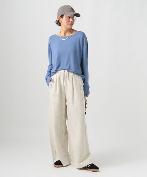 BAYFLOW（ベイフロー）の「ソフトモダールロングスリーブT（Tシャツ/カットソー・レディース・チャコール/ブルー/オフホワイト・FREE）」の17枚目の写真