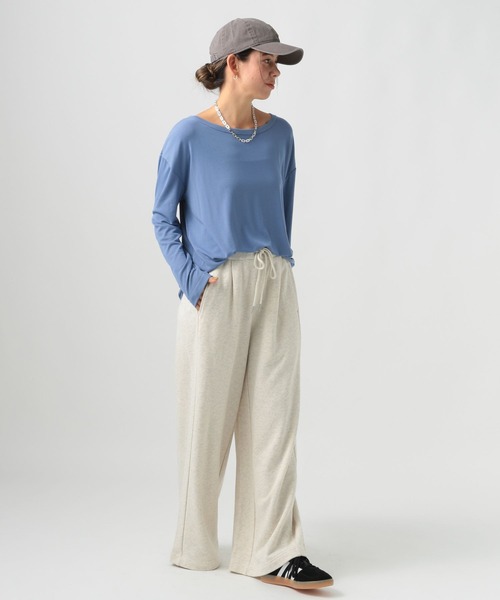 BAYFLOW（ベイフロー）の「ソフトモダールロングスリーブT（Tシャツ/カットソー・レディース・チャコール/ブルー/オフホワイト・FREE）」の18枚目の写真