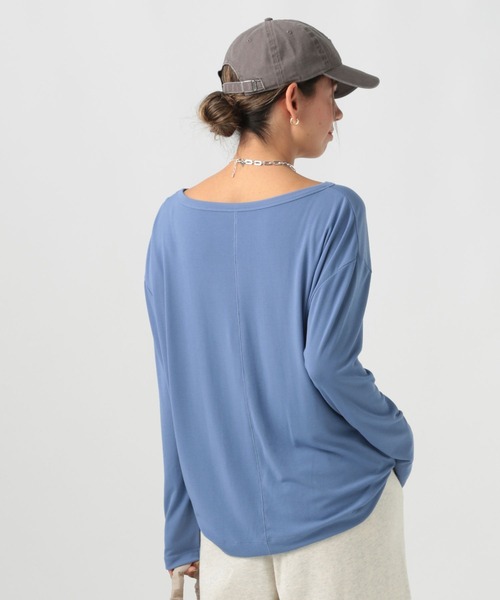 BAYFLOW（ベイフロー）の「ソフトモダールロングスリーブT（Tシャツ/カットソー・レディース・チャコール/ブルー/オフホワイト・FREE）」の20枚目の写真