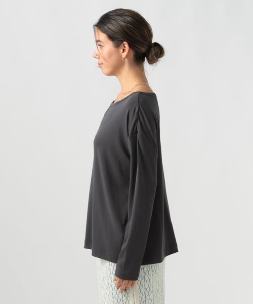 BAYFLOW（ベイフロー）の「ソフトモダールロングスリーブT（Tシャツ/カットソー・レディース・チャコール/ブルー/オフホワイト・FREE）」の10枚目の写真