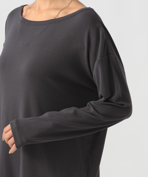 BAYFLOW（ベイフロー）の「ソフトモダールロングスリーブT（Tシャツ/カットソー・レディース・チャコール/ブルー/オフホワイト・FREE）」の13枚目の写真