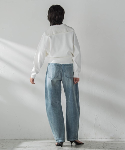 MAYSON GREY(メイソングレイ)の「ダブルジップニットカーディガン≪手洗い可能≫(カーディガン/ボレロ・レディース・ホワイト/パープル/ライトグレー・M)」の9枚目の写真