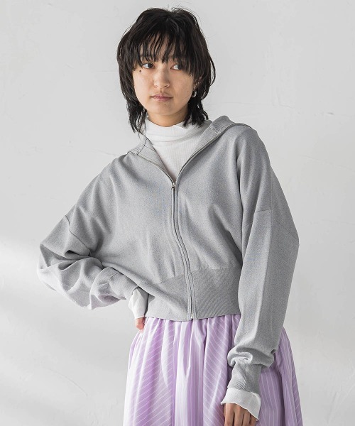MAYSON GREY(メイソングレイ)の「ダブルジップニットカーディガン≪手洗い可能≫(カーディガン/ボレロ・レディース・ホワイト/パープル/ライトグレー・M)」の10枚目の写真