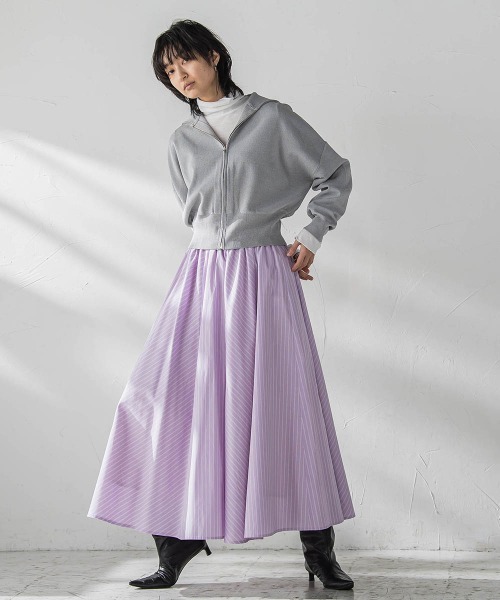 MAYSON GREY(メイソングレイ)の「ダブルジップニットカーディガン≪手洗い可能≫(カーディガン/ボレロ・レディース・ホワイト/パープル/ライトグレー・M)」の13枚目の写真