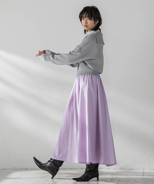 MAYSON GREY(メイソングレイ)の「ダブルジップニットカーディガン≪手洗い可能≫(カーディガン/ボレロ・レディース・ホワイト/パープル/ライトグレー・M)」の14枚目の写真