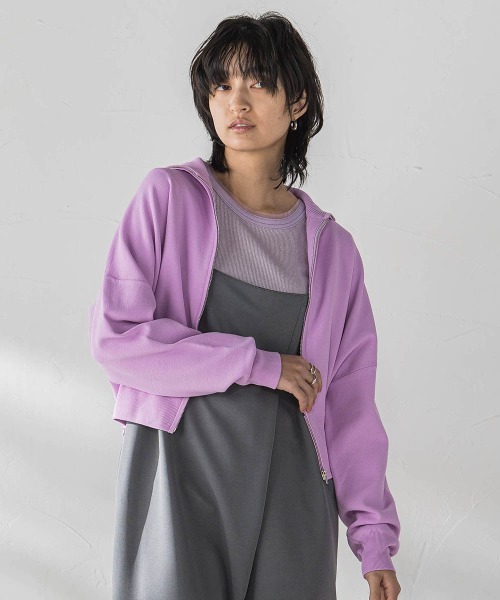 MAYSON GREY(メイソングレイ)の「ダブルジップニットカーディガン≪手洗い可能≫(カーディガン/ボレロ・レディース・ホワイト/パープル/ライトグレー・M)」の16枚目の写真