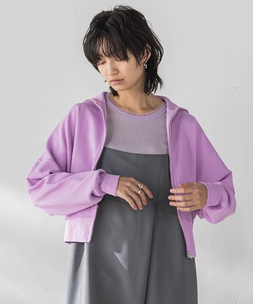 MAYSON GREY(メイソングレイ)の「ダブルジップニットカーディガン≪手洗い可能≫(カーディガン/ボレロ・レディース・ホワイト/パープル/ライトグレー・M)」の17枚目の写真