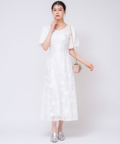 NOELA（ノエラ）の「メッシュレースワンピース（ワンピース・レディース・ネイビー/オフホワイト・S/M）」の3枚目の写真