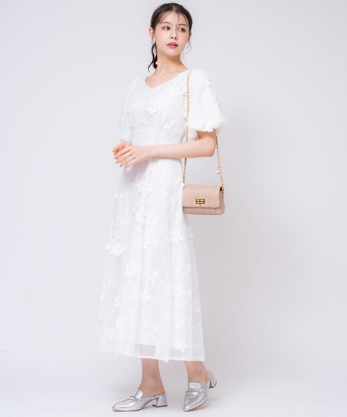 NOELA（ノエラ）の「メッシュレースワンピース（ワンピース・レディース・ネイビー/オフホワイト・S/M）」の5枚目の写真