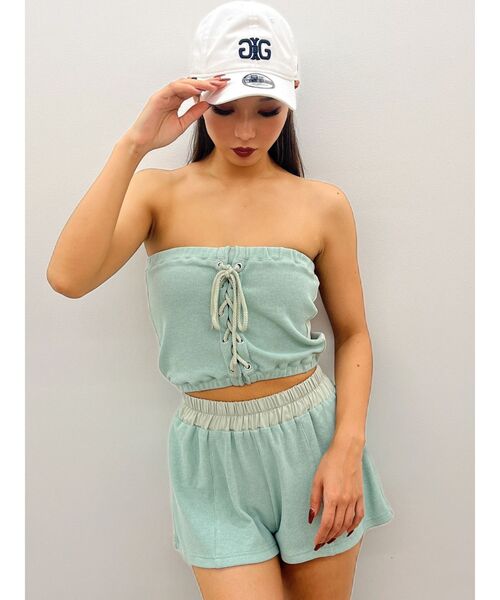 GYDA（ジェイダ）の「2WAYレースアップベアトップス【SETUP着用可】（チューブトップ・レディース・グレー/ミント/ブラック・FREE）」の19枚目の写真