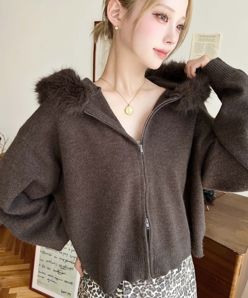 【1度着用のみ美品】 プラージュ 近年モデル リネンニットフーディパーカー tops55-01.jpg