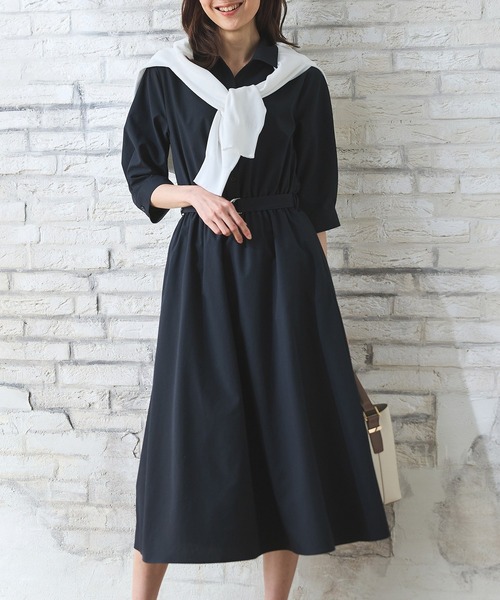 Honeys(ハニーズ)の「6分袖シャツワンピース(ワンピース・レディース・サックスブルー系/ホワイト×ネイビー/ネイビー/イエロー系その他・3L/L/LL/M/S)」の21枚目の写真