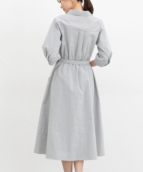 Honeys(ハニーズ)の「6分袖シャツワンピース(ワンピース・レディース・サックスブルー系/ホワイト×ネイビー/ネイビー/イエロー系その他・3L/L/LL/M/S)」の10枚目の写真