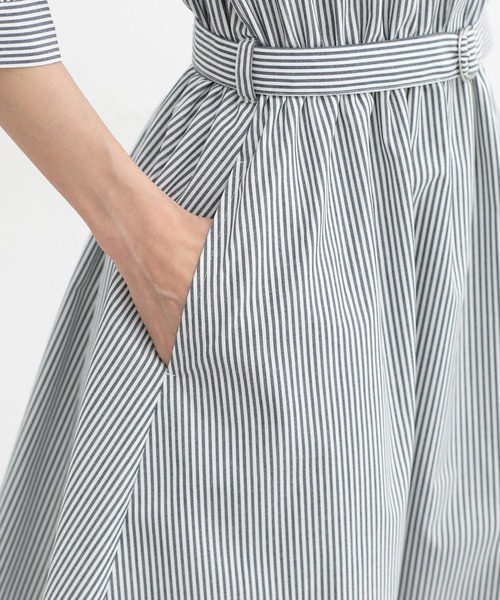 Honeys(ハニーズ)の「6分袖シャツワンピース(ワンピース・レディース・サックスブルー系/ホワイト×ネイビー/ネイビー/イエロー系その他・3L/L/LL/M/S)」の16枚目の写真