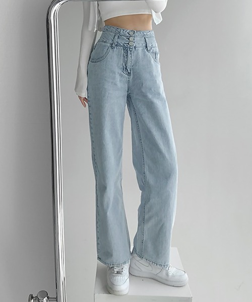 blackdia ocean（ブラックダイヤオーシャン）の「blackdia ocean ハイウエストデニムパンツ（デニムパンツ・レディース・ライトブルー/ダークブルー・SMALL/MEDIUM/LARGE/X-LARGE/XX-LARGE）」の3枚目の写真