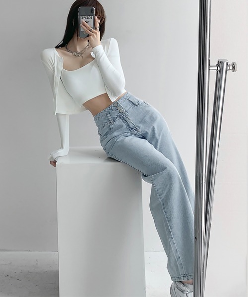 blackdia ocean（ブラックダイヤオーシャン）の「blackdia ocean ハイウエストデニムパンツ（デニムパンツ・レディース・ライトブルー/ダークブルー・SMALL/MEDIUM/LARGE/X-LARGE/XX-LARGE）」の4枚目の写真