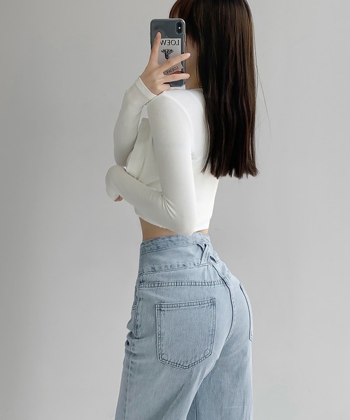 blackdia ocean（ブラックダイヤオーシャン）の「blackdia ocean ハイウエストデニムパンツ（デニムパンツ・レディース・ライトブルー/ダークブルー・SMALL/MEDIUM/LARGE/X-LARGE/XX-LARGE）」の5枚目の写真