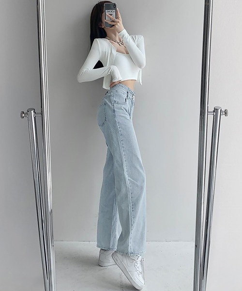 blackdia ocean（ブラックダイヤオーシャン）の「blackdia ocean ハイウエストデニムパンツ（デニムパンツ・レディース・ライトブルー/ダークブルー・SMALL/MEDIUM/LARGE/X-LARGE/XX-LARGE）」の7枚目の写真